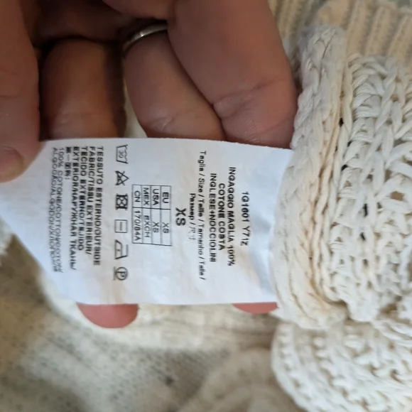 Pinko xs cotton knit sweater pom pom cream white - Picture 3 of 7